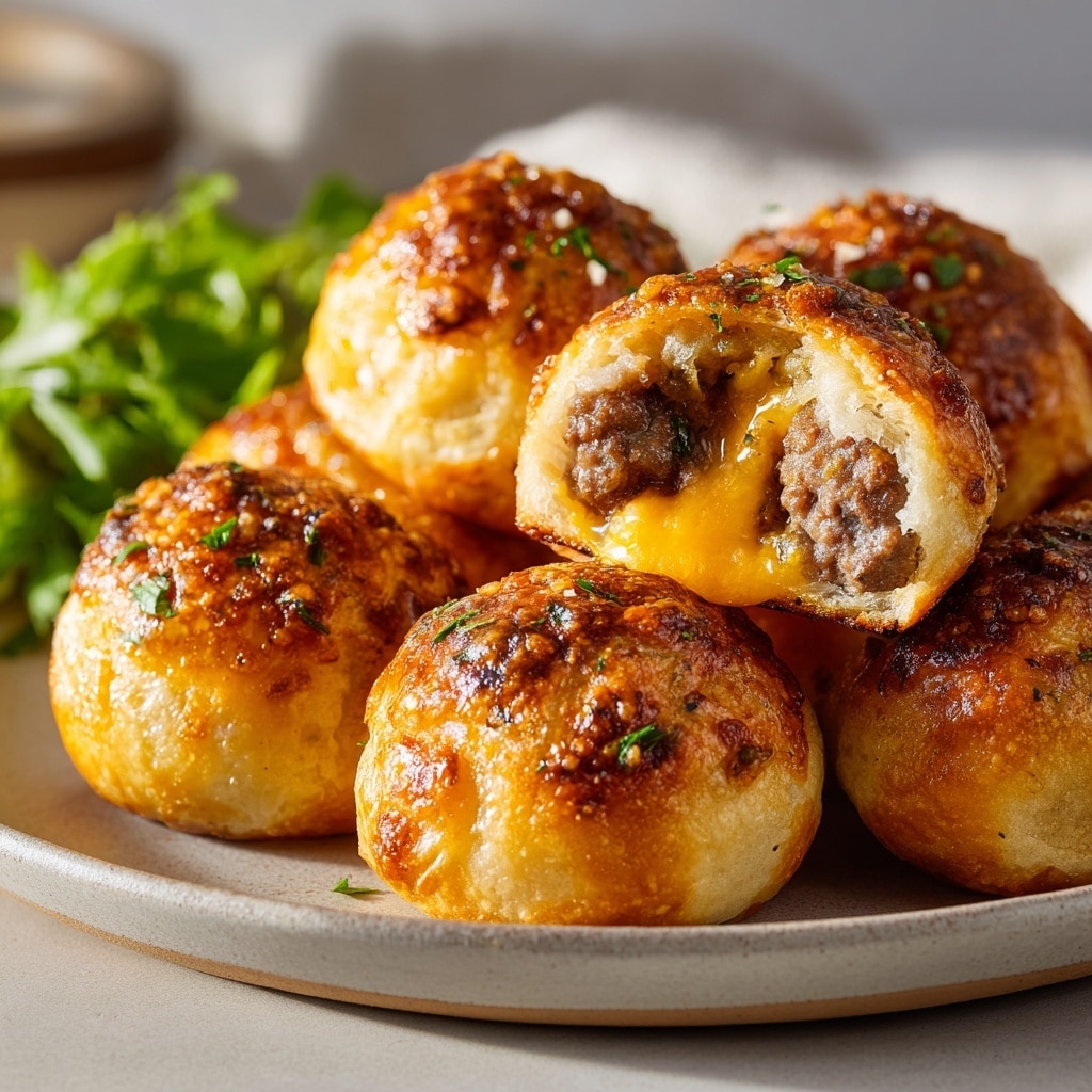 Garlic Parmesan Cheeseburger Bombs Recipe - Recipe Image