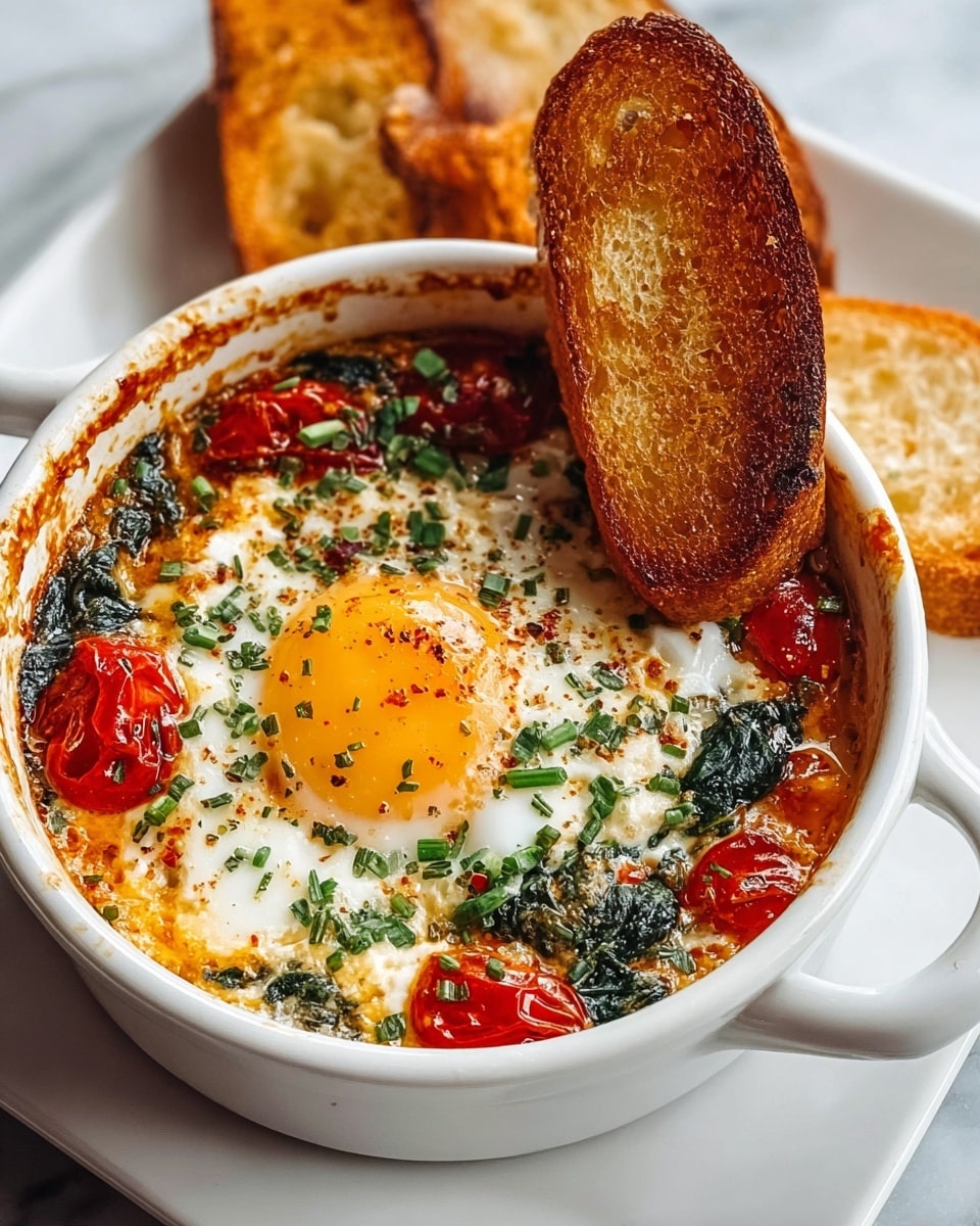 Baked Feta Eggs Breakfast Recipe - Recipe Image