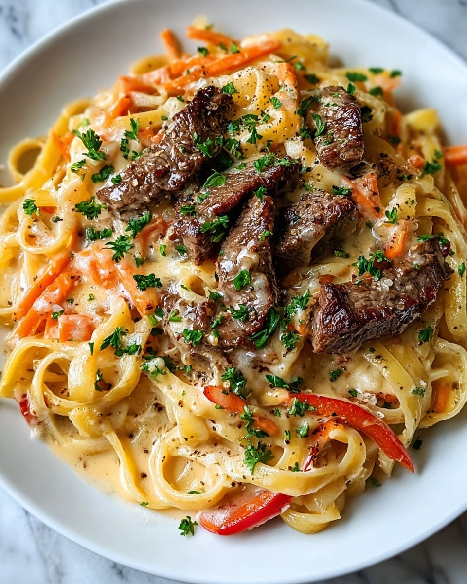 Steak Linguine with Roasted Carrots & Parsley Recipe - Recipe Image