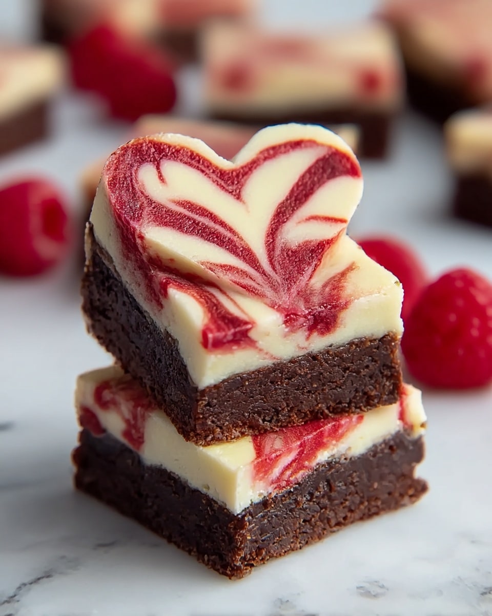 Heart Shaped Raspberry Swirl Cheesecake Brownies Recipe - Recipe Image