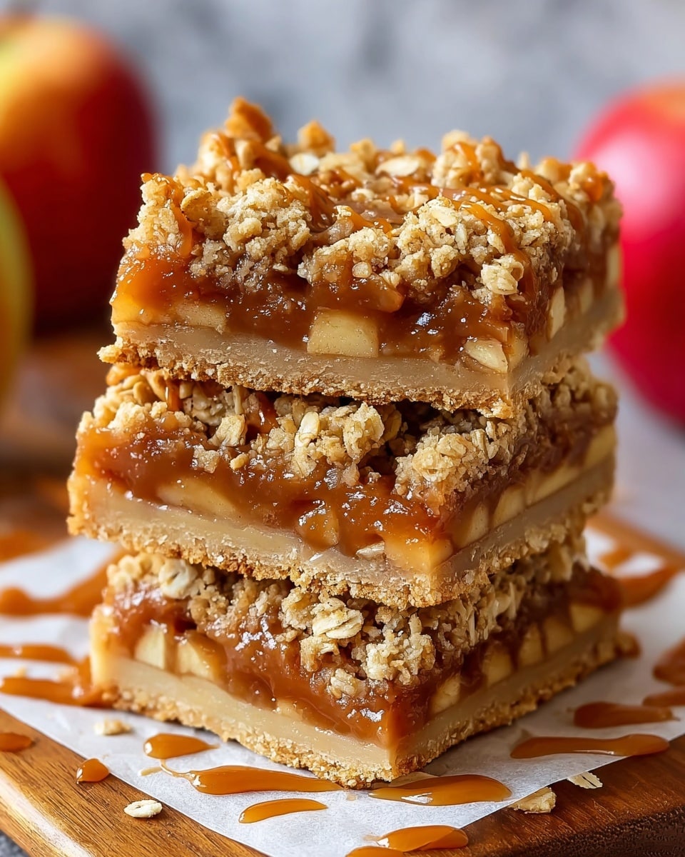 Salted Caramel Apple Crisp Bars Recipe - Recipe Image