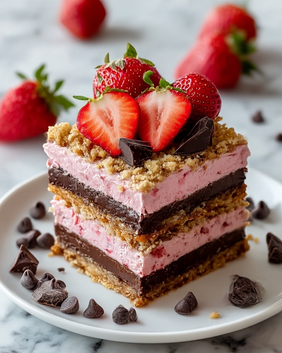 Strawberry Chocolate Crunch Cake Bars Recipe
