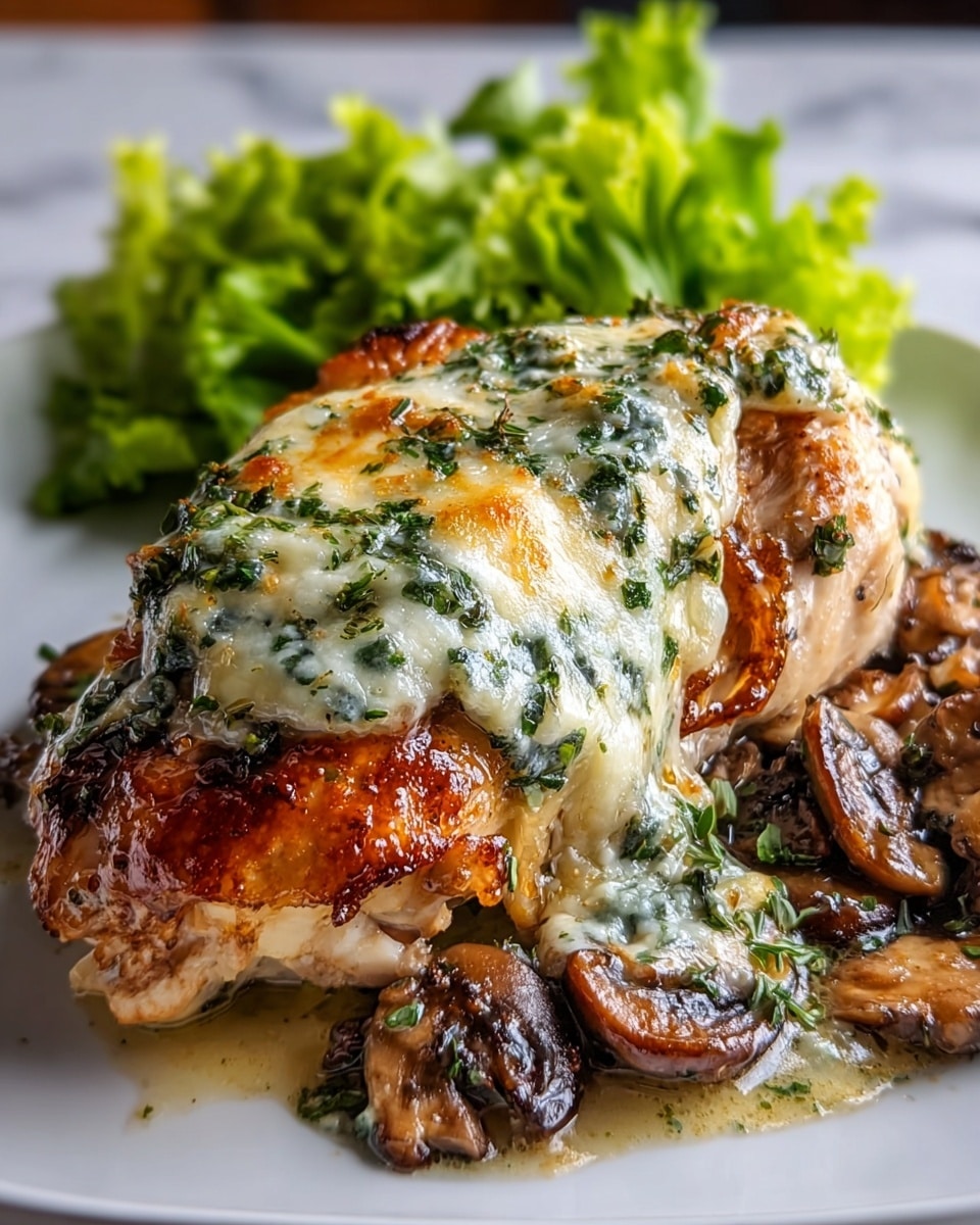 Cheesy Garlic Butter Mushroom Stuffed Chicken: A Juicy Delight Recipe - Recipe Image