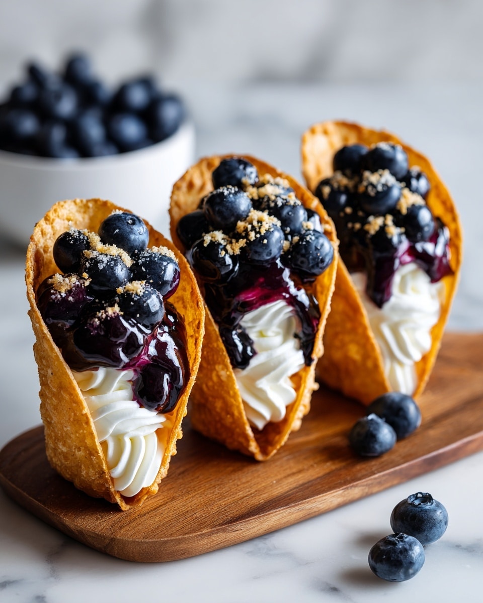 Blueberry Cheesecake Dessert Tacos with Cinnamon Recipe - Recipe Image
