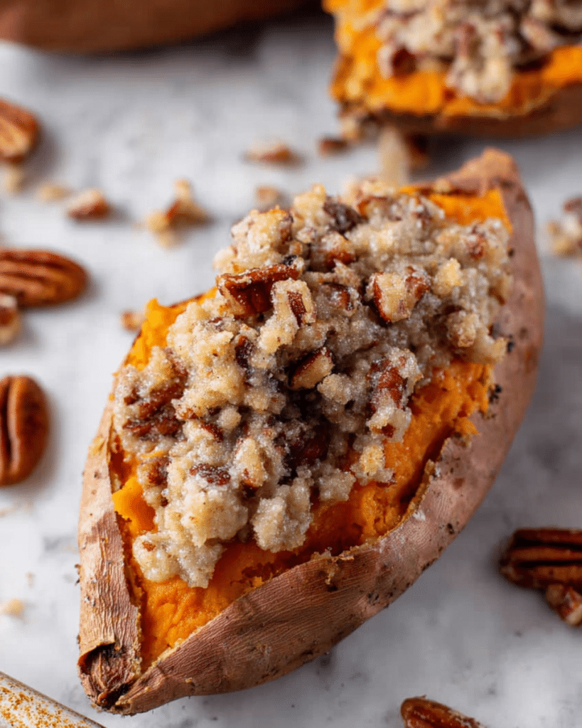 Pecan Pie Double-Baked Sweet Potatoes Recipe