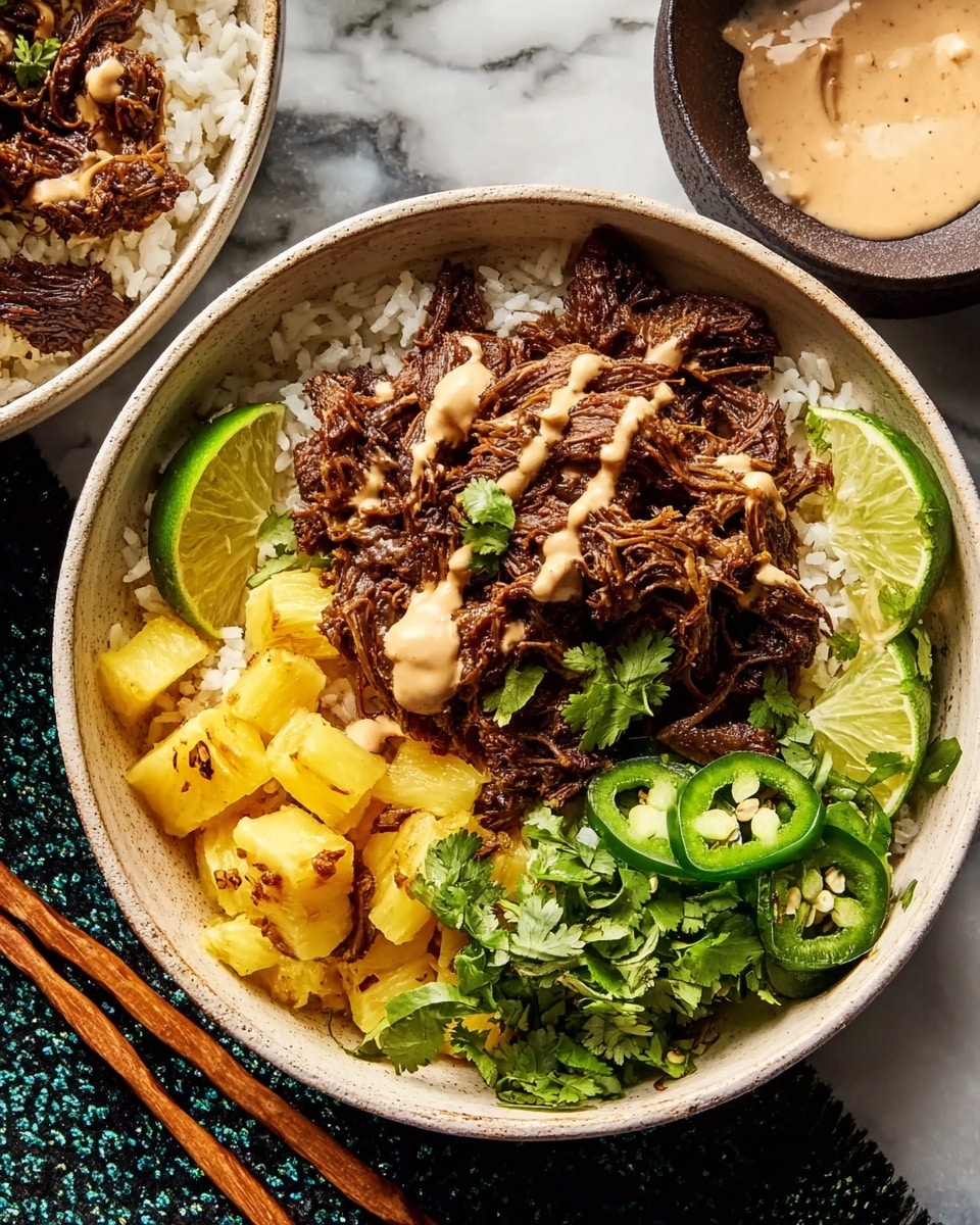 Crockpot Chipotle Pineapple Pot Roast Bowl Recipe - Recipe Image