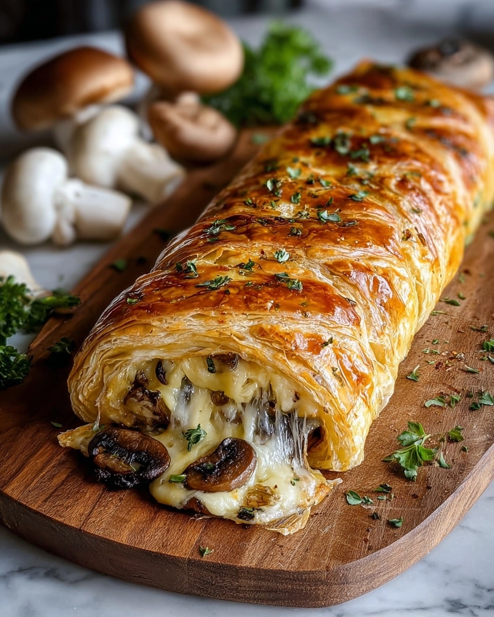Savory Mushroom & Gruyère Puff Pastry Braid Recipe