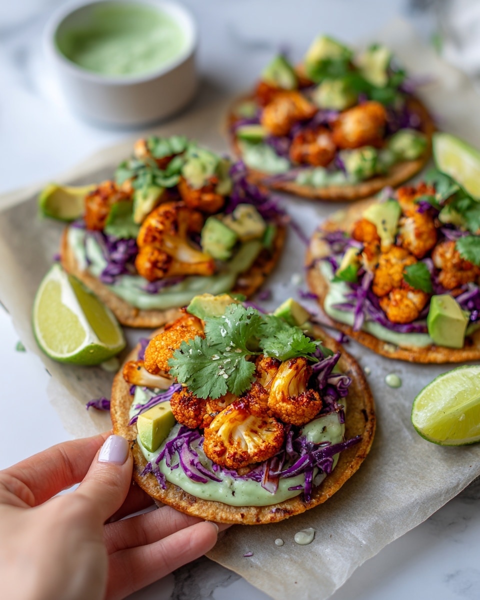 Cauliflower Tacos with Avocado Crema Recipe