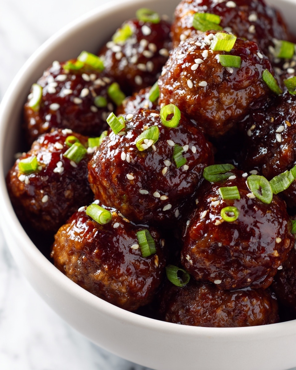 Sticky Hoisin Meatballs with Scallion Sauce Recipe - Recipe Image