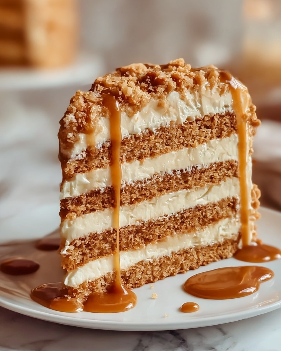 Caramel Crunch Layer Cake Recipe