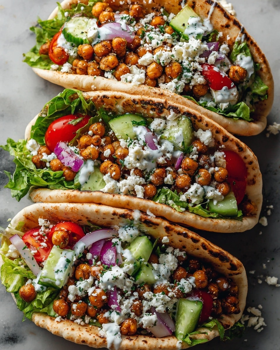 Mediterranean Chickpea Pita Tacos Recipe