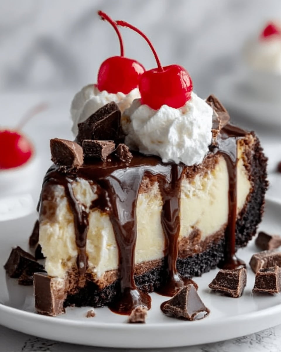 Hot Fudge Sundae Brownie Cheesecake Recipe - Recipe Image