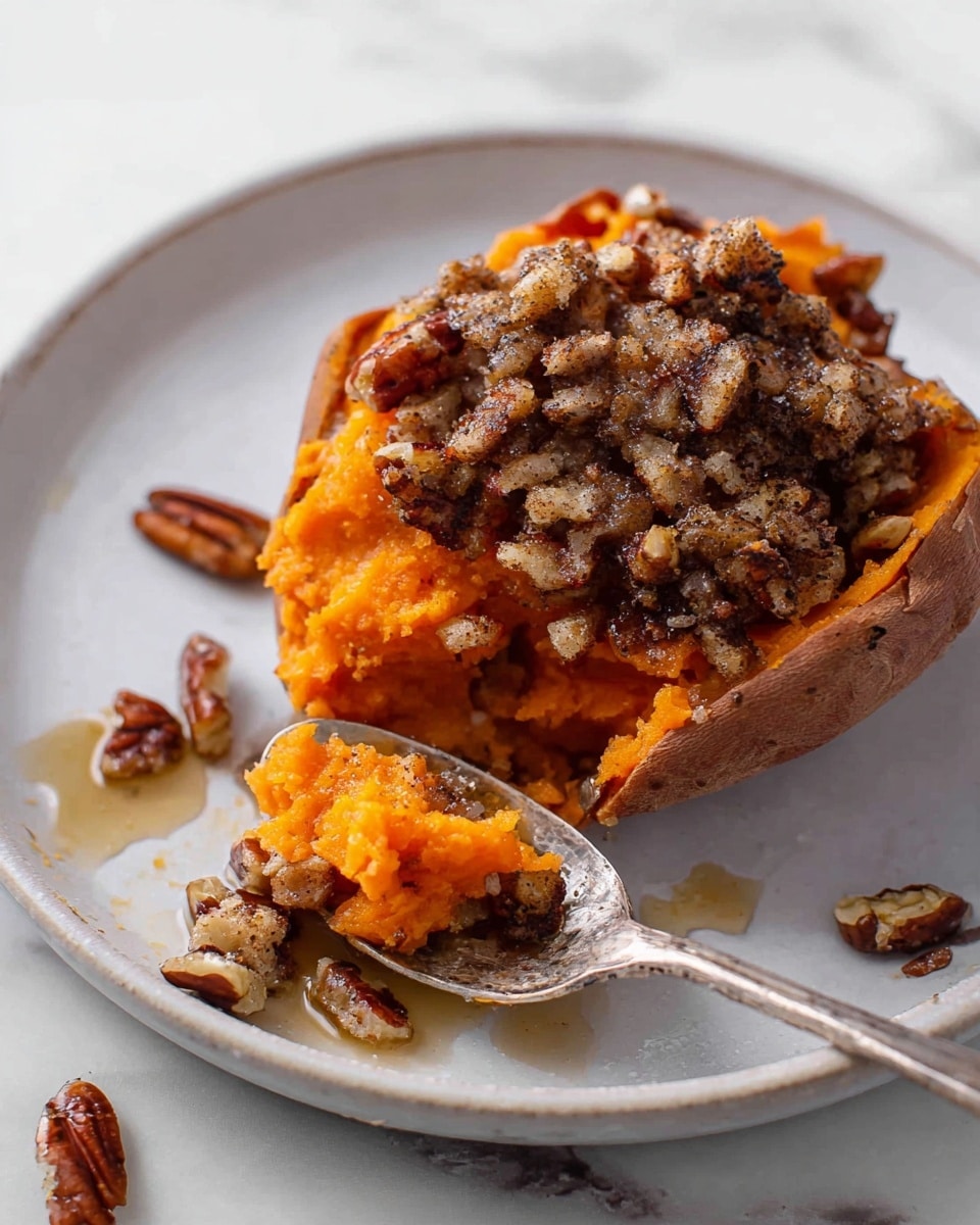 Pecan Pie Double-Baked Sweet Potatoes Recipe - Recipe Image