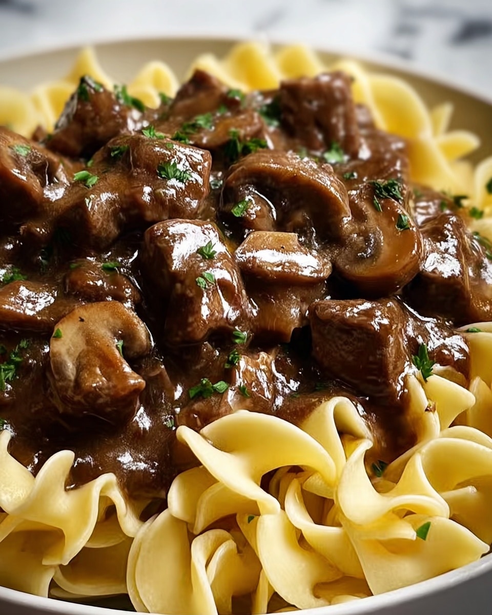 Crockpot Beef Tips & Noodles Recipe - Recipe Image