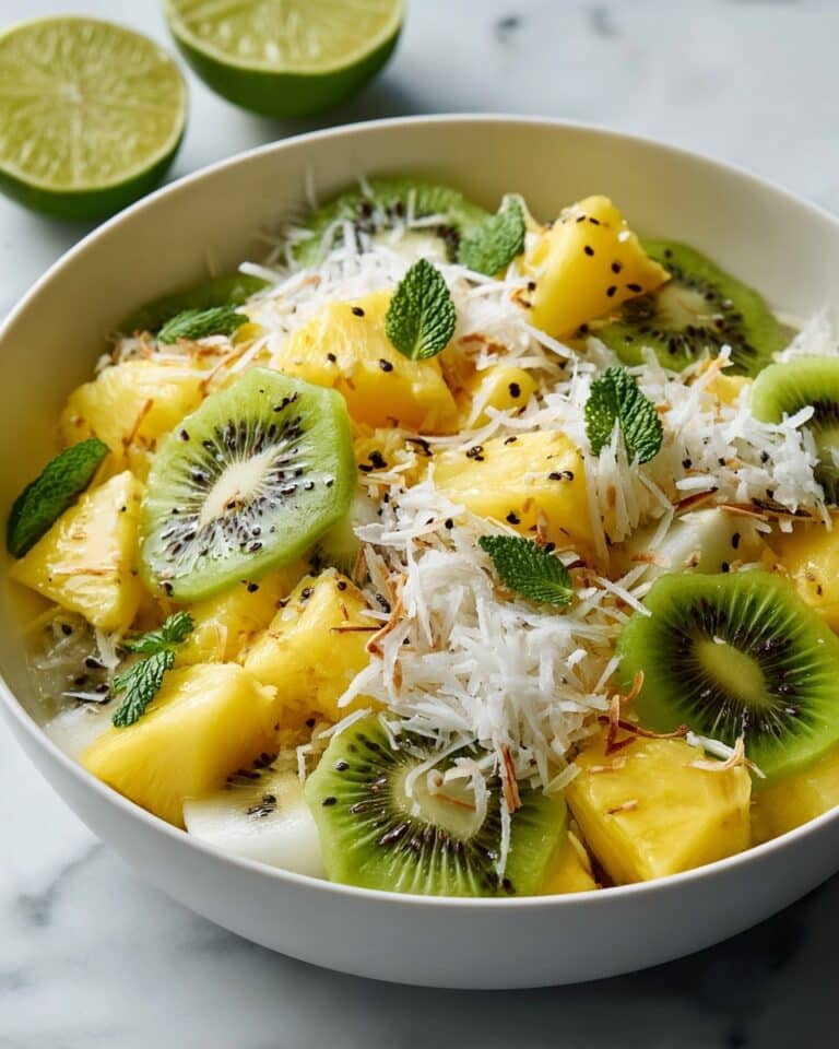 Pineapple Kiwi Salad with Toasted Coconut and Fresh Mint Recipe