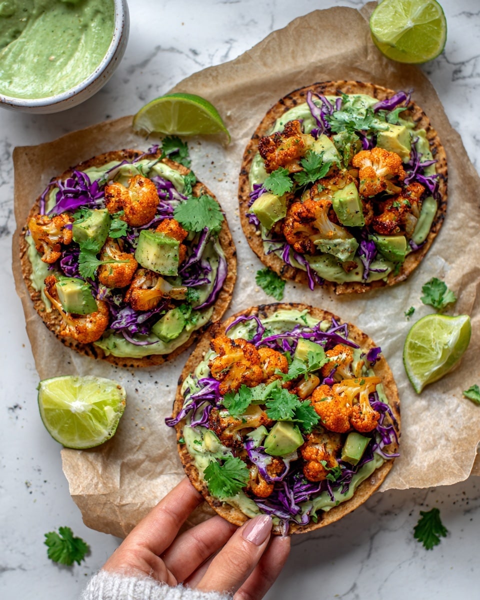 Cauliflower Tacos with Avocado Crema Recipe - Recipe Image