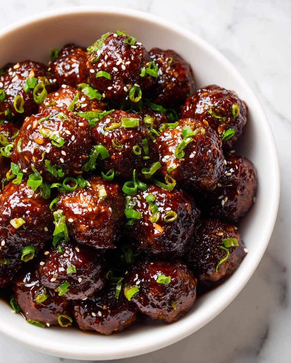 Sticky Hoisin Meatballs with Scallion Sauce Recipe