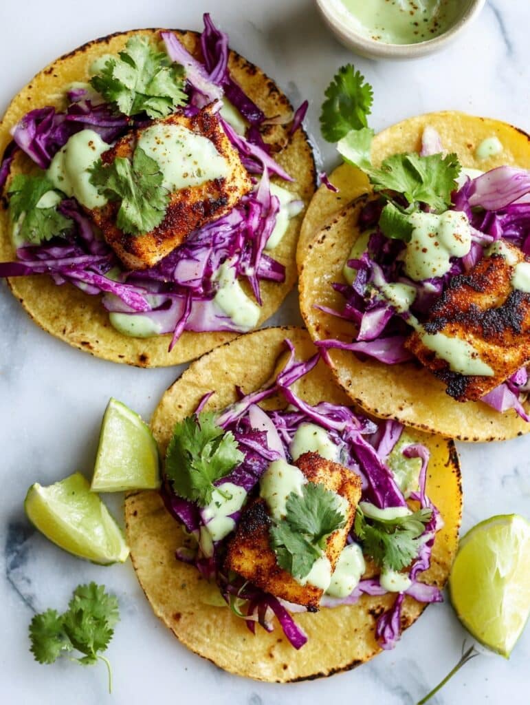 Chicken Street Tacos with Cotija, Cilantro, and Creamy Tomatillo Dressing Recipe